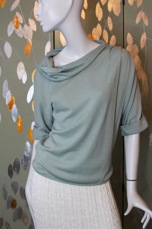 Ribbed Knit TopsUngaro Robin's Egg Blue Wool + Silk Knit Top, Medium