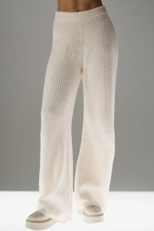 Statement Knit TopsWinter Magic Cashmere Wide Leg Pant - Ivory